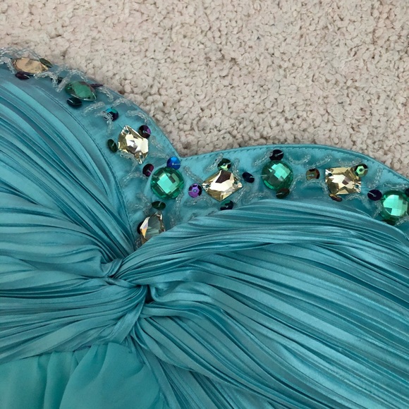 Ever Pretty Light Blue Strapless Prom Dress Size 4 - Picture 4 of 11